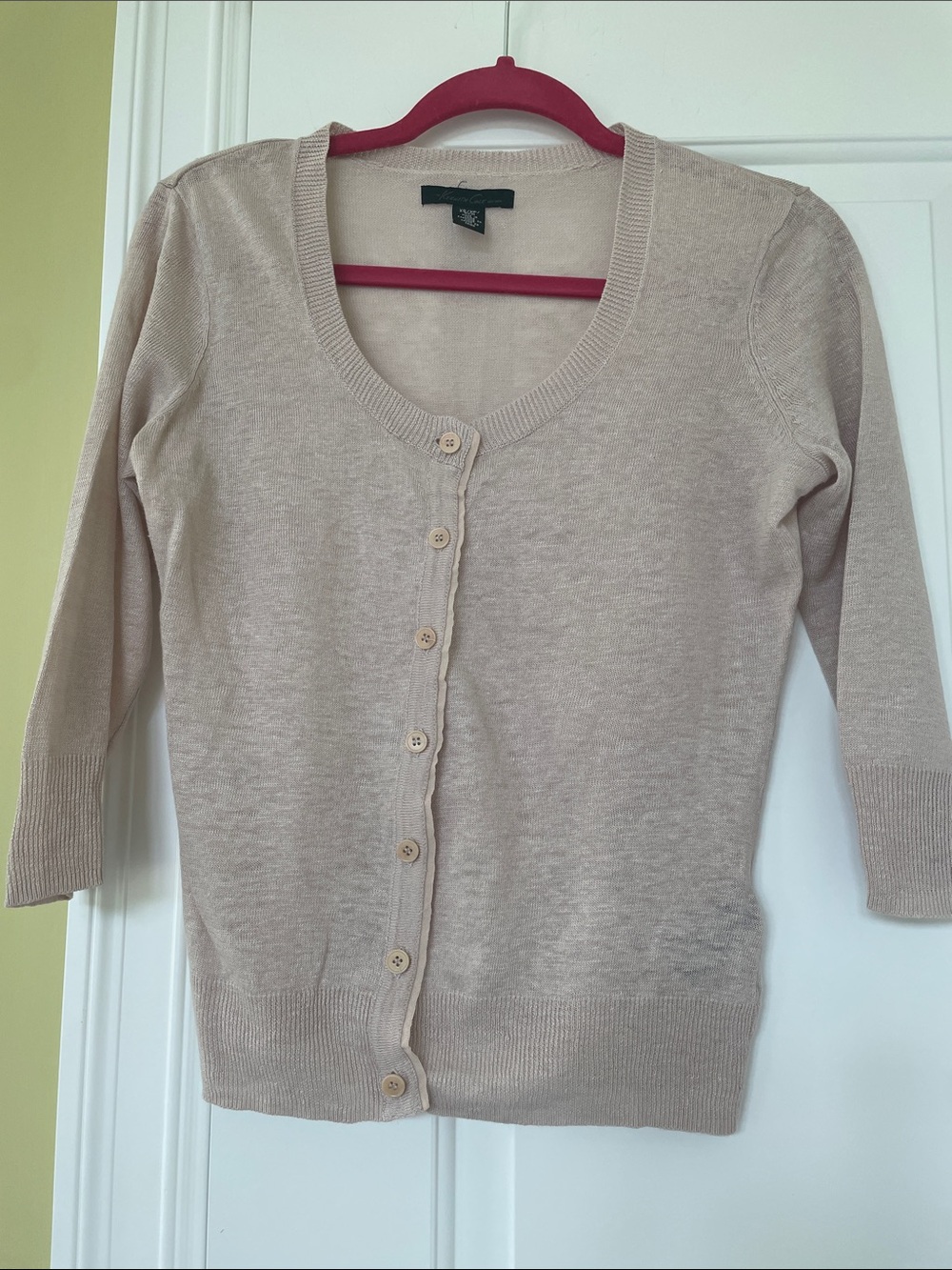 Kenneth Cole New York Light Beige Button-Front Cardigan